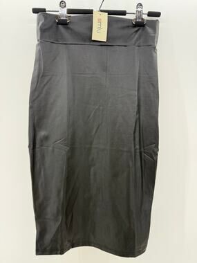 Simlu Women's Faux Leather Black Skirt - size Small - NWT